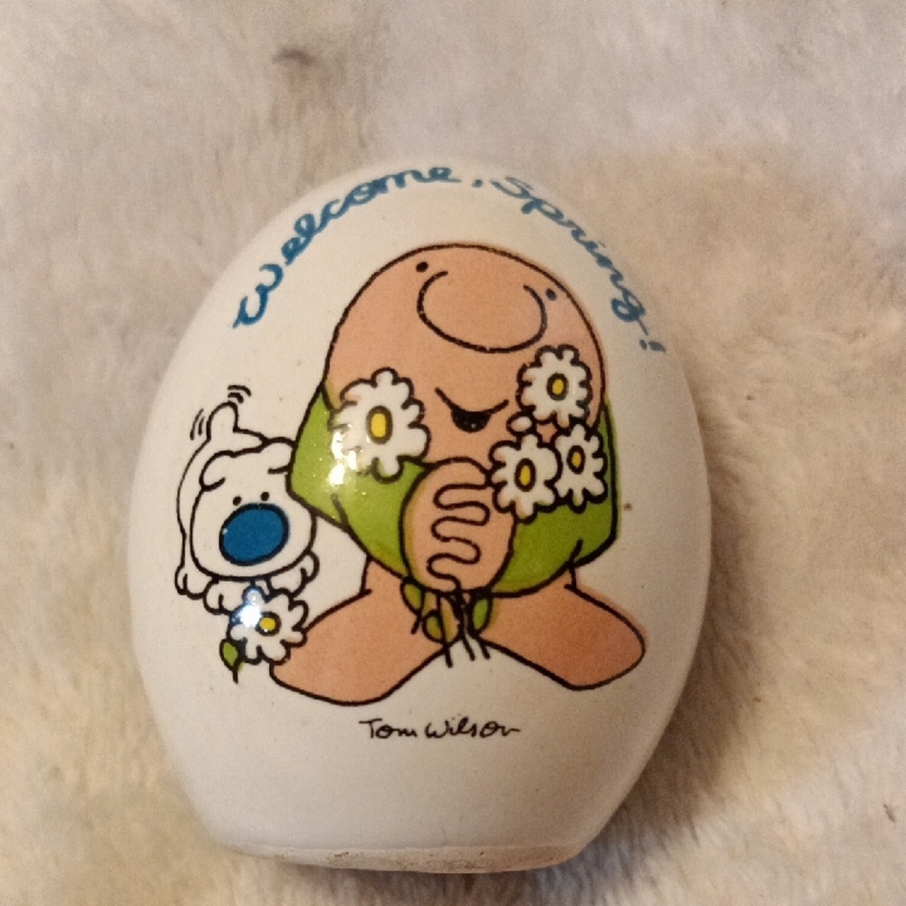 Vintage Ziggy Egg Say Welcome , Spring